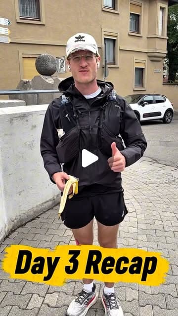 Raphael auf Instagram: "Day 3 Recap
Heute war ein anstrengender Tag. Viele Höhenmeter für eine recht kurze Strecke, 23km insgesamt (von geplanten 21).
Fazit:
Komoot macht wieder sein Ding und führt uns in Gegenden, die vorher kein Mensch gesehen hat.
Aber soweit alles gut, keine Schmerzen, keine Entzündungen, nur der kalorienhaushalt lässt zu wünschen übrig. Ich arbeite dran!
#ChasingRaffel
#800km
#RoadToBerlin
#Laufen
#Running"